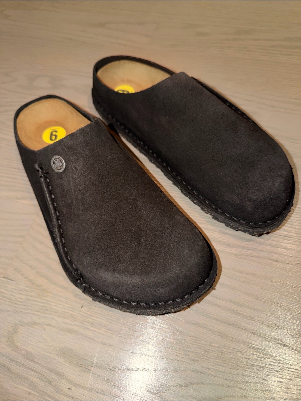 Birkenstock Men's Black Suede Slip-On Clogs